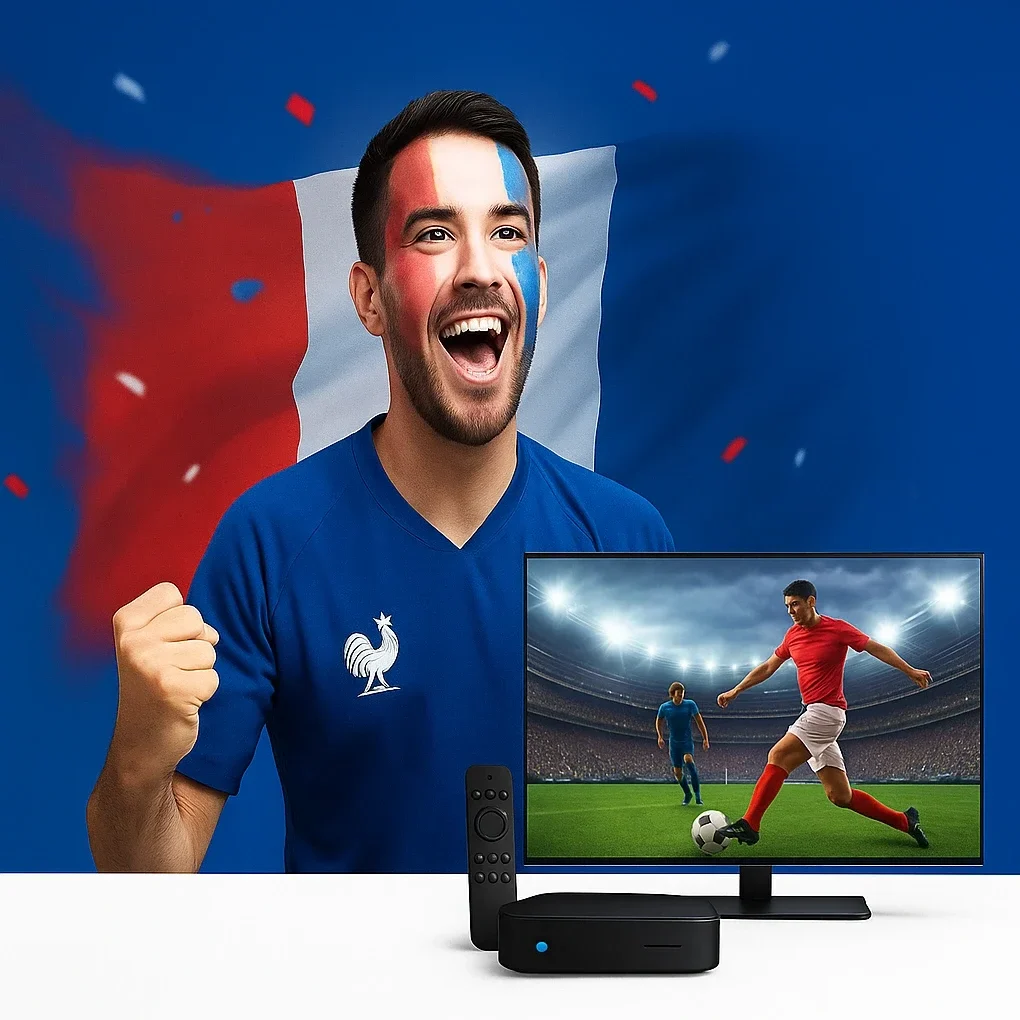 Famille française profitant d’un service IPTV 4K en France